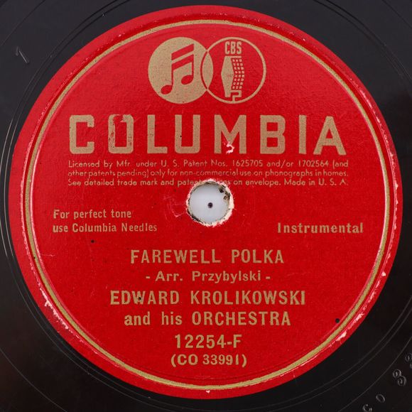 Edward Krolikowski - Farewell / Grasshopper Polka 1944 10" 78 rpm Record 12254-F - Picture 1 of 16